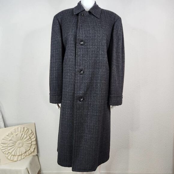 Vintage Custom Tailored Wool Monogramed Coat XLarge - Picture 6 of 16